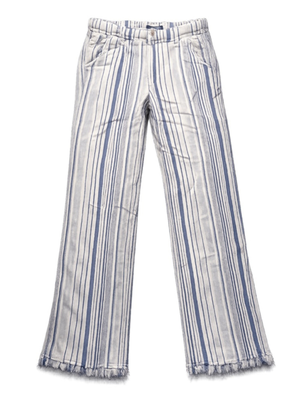 Women's Rewash Wide Leg Striped Pants L White Blue
223
